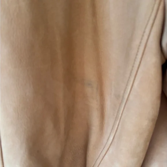 Roundtree & Yorke Tan Leather Lined Zip Front Bomber Jacket Thrashed Large - Picture 10 of 16